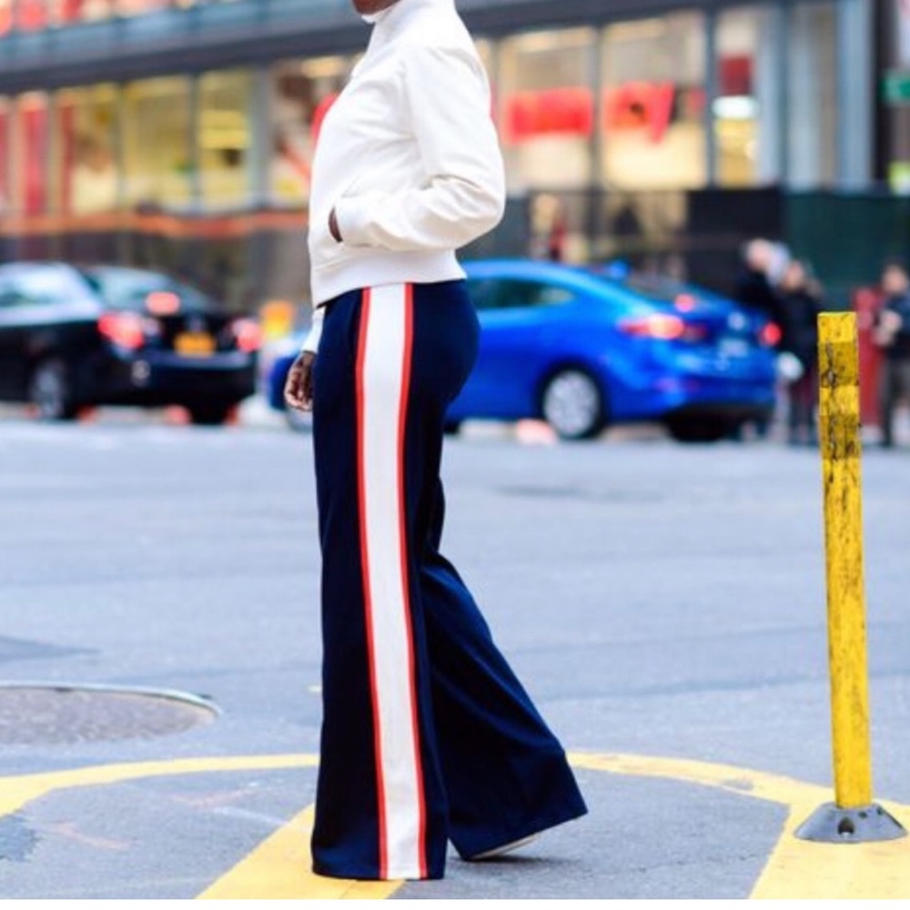 Tory Burch Sport wide leg striped track pants